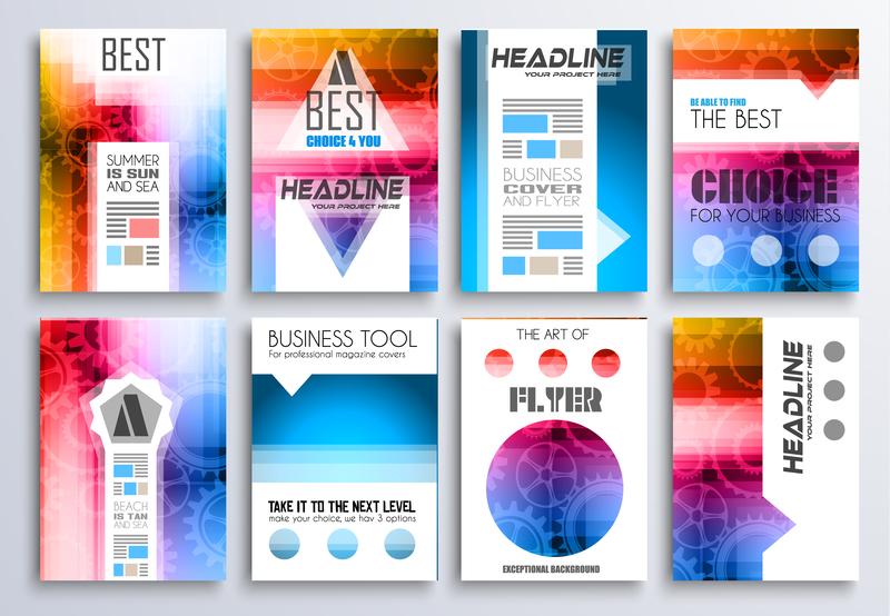 set of brochure flyers and layout templates for you projects