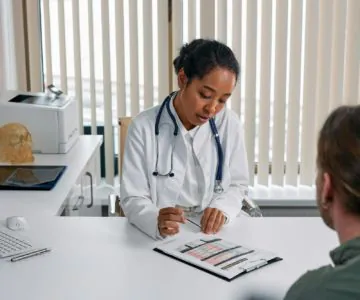 doctor using printer